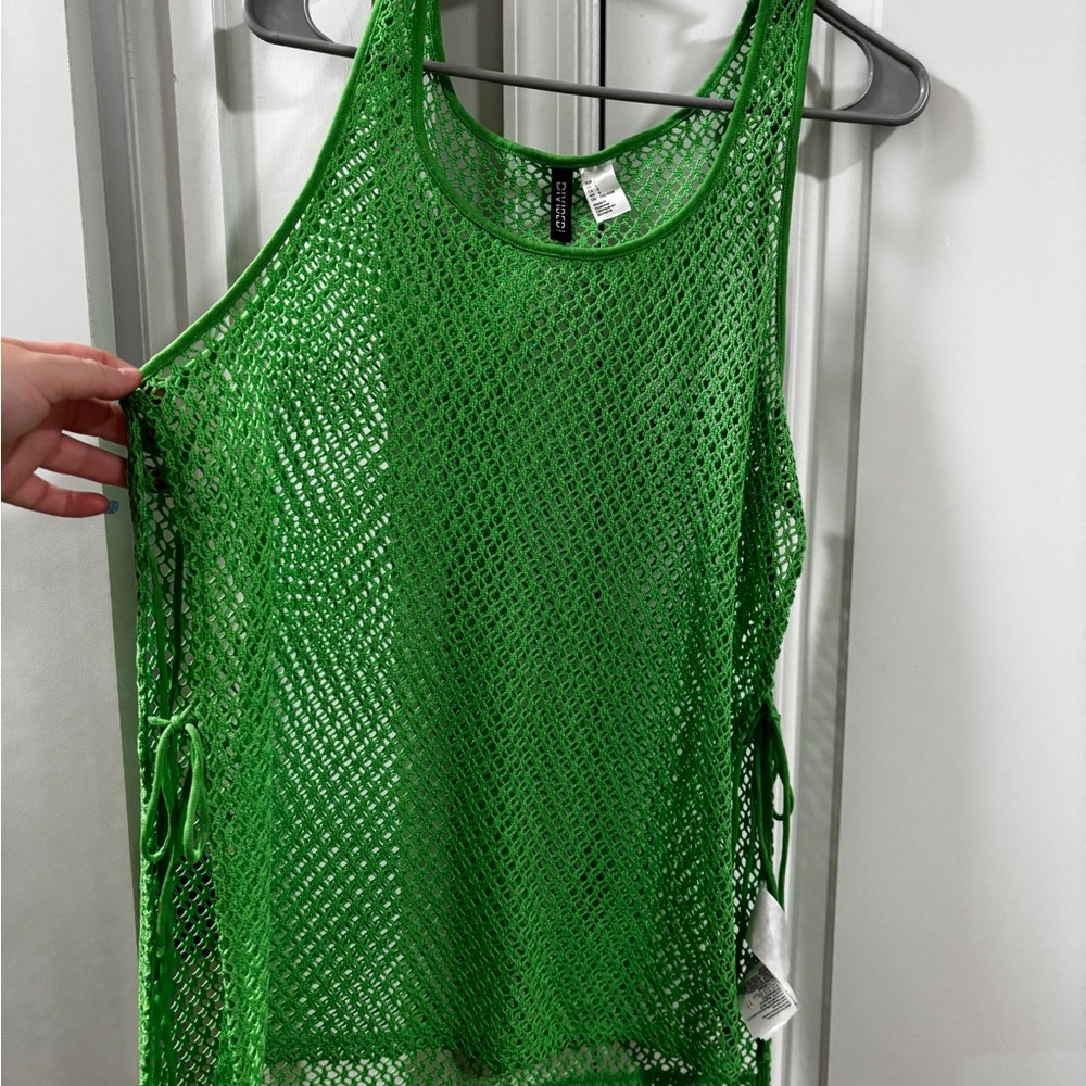 Green Mesh Tank Top